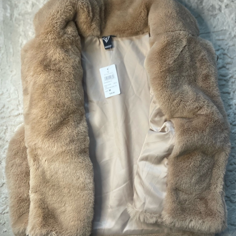 Windsor Tan Teddy Jacket Cozy Plush Outerwear